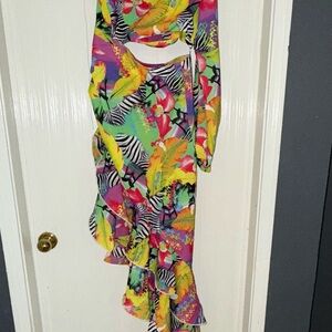 Vibrant Multicolor Ruffle Dress